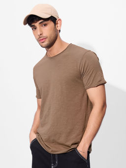The Souled Store - Chestnut Brown Men T-Shirt