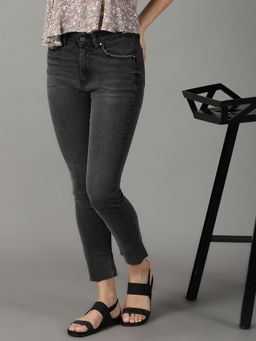 SHOWOFF - Women's Stretchable Clean Look Grey Slim Fit Jeans