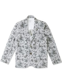 CAVIO - Green Boys Printed Blazer And T-Shirt