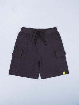 KiddoPanti - Grey Boys Cotton Knit Basic Cargo Knit Shorts