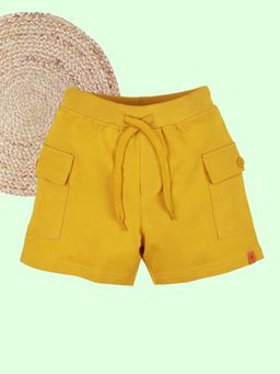 KiddoPanti - Mustard Boys Cotton Knit Basic Cargo Knit Shorts