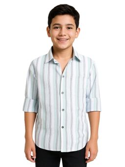 CAVIO - Multi-Color Boys Full Sleeves Striped Casual Shirt