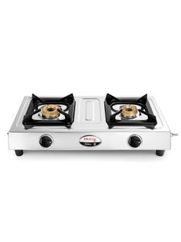 McCoy - Flame 2B | Two Burner Stainless Steel Gas Stove 1 Big & 1 Small Brass Burners