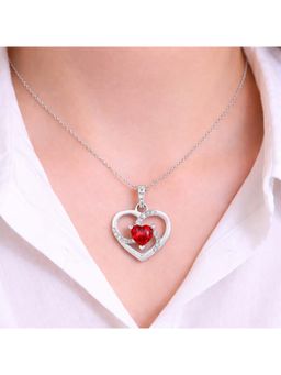 ZISTHI - 925 Sterling Silver Red Necklace