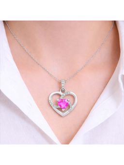 ZISTHI - 925 Sterling Silver Pink Necklace