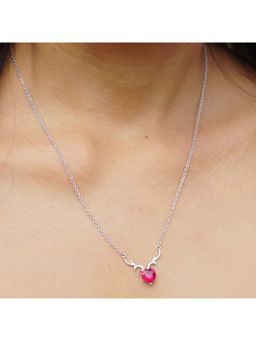 ZISTHI - 925 Sterling Silver Red Necklace