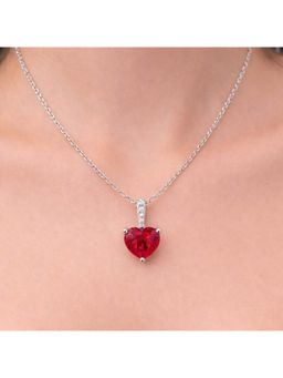 ZISTHI - 925 Sterling Silver Red Necklace