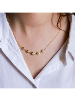 ZISTHI - 925 Sterling Silver White Stone Necklace