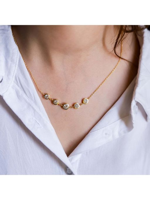 ZISTHI 925 Sterling Silver White Stone Necklace