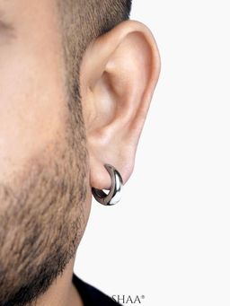 SWASHAA - Silver Kaizo Men's Hoop Earrings