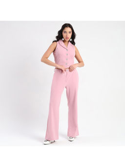 Madame - Women Pink Solid Slit Co-Ord (Set of 2)