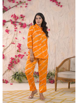 Roohaniyat - Orange Leheriya Print Co-Ord (Set of 2)