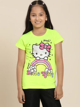 Kidsville - Hello Kitty Printed Regular Fit T-Shirt for Girls