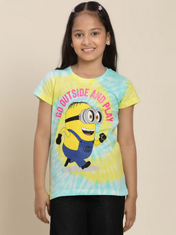 Kidsville - Minions Printed Regular Fit T-Shirt for Girls