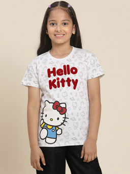 Kidsville - Hello Kitty Printed Relaxed Fit T-Shirt for Girls