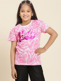 Kidsville - Barbie Printed Relaxed Fit T-Shirt for Girls