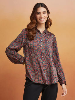 Fabindia - Red Rayon Blend Printed Shirt