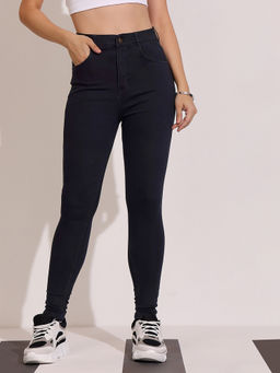 DOLCE CRUDO - Women Black Skinny Fit Regular Length Stretchable Denim Jeans