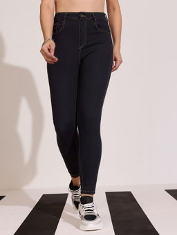 DOLCE CRUDO - Women Black Skinny Clean Look Stretchable Denim Jeans