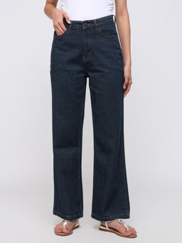 Cover Story - Dark Blue Straight Fit Denim Jeans