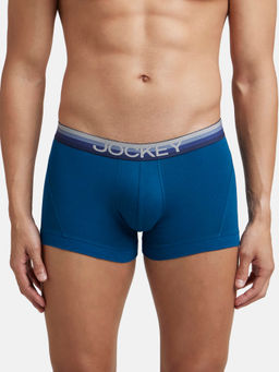 Jockey - US20 Men Super Combed Cotton Elastane Stretch Solid Trunk - Poseidon