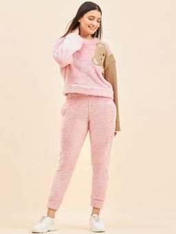 Sweet Dreams - Women Colour Block Track Suit Pink (Set of 2)