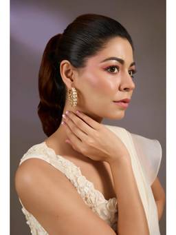 VIVINIA By Vidhi Mehra - Gold Plated Classic Polki Hoop Earrings