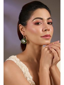 VIVINIA By Vidhi Mehra - Gold Plated Sweet Emerald Kundan Earrings
