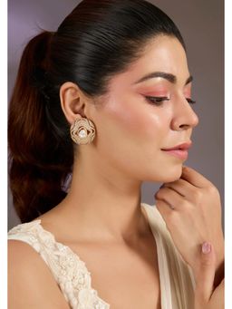 VIVINIA By Vidhi Mehra - Gold Plated Floral Kundan Stud Earrings