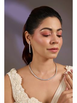 VIVINIA By Vidhi Mehra - Timeless Zircon Necklace with Earrings