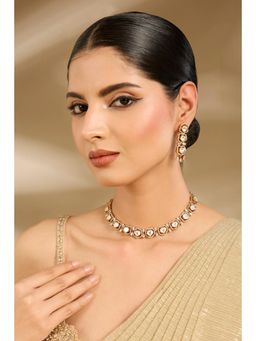 VIVINIA By Vidhi Mehra - Gold Plated Classic Kundan Necklace with Earrings
