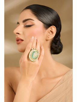 VIVINIA By Vidhi Mehra - Gold Plated Heritage Kundan Ring