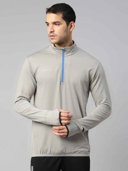 Dida - Men Regular Dry-Fit Full Sleeve Sports T-Shirt Grey