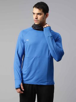 Dida - Men Regular Solid Dry-Fit Full Sleeve Sports T-Shirt Blue