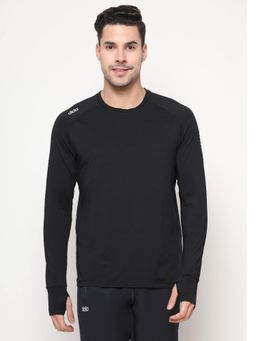 Dida - Men Stretchable Athletic-Fit Regular Full-Sleeve Sports T-Shirt Black
