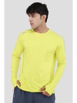 Dida - Men Stretchable Athletic-Fit Regular Full-Sleeve Sports T-Shirt Yellow