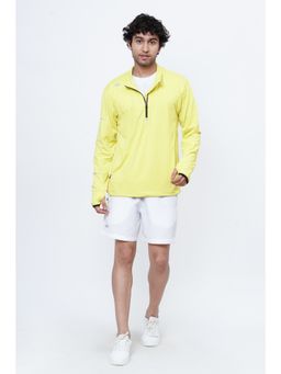 Dida - Men Athleisure Regular Dry-Fit Full Sleeve Sports T-Shirt Yellow