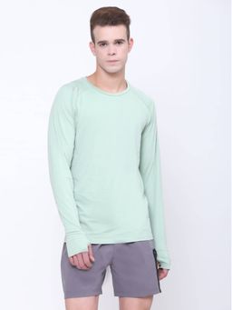 Dida - Men Athletic-Fit Regular Full-Sleeve All-Season Sports T-Shirt Green
