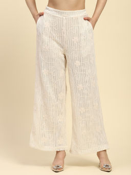 Global Republic - Women Cream Cotton RelaxedFit Pant