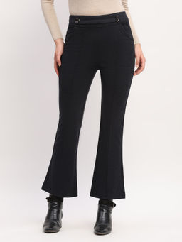Global Republic - Women Navy Blue Poly/Spandex SlimFit Pant