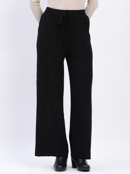 Global Republic - Women Black Viscose Blend Straight Fit Pant