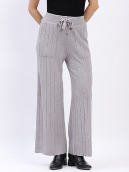 Global Republic - Women Grey Viscose Blend Straight Fit Pant
