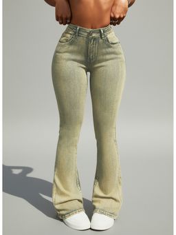 Off Duty India - Desert Bloom Bootcut Faded Blue Jeans