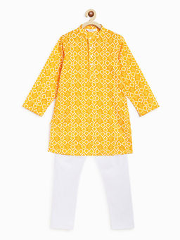 Campana - Boys Palash Kurta with Pyjama - Yellow