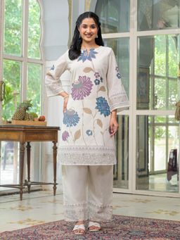 Autumnlane - Imperial Floral Cotton Blue & White Co-Ord (Set of 2)