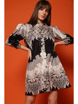Loudless - Celestial Printed Shirt Mini Dress for Women