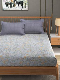 MORADO - Glace Cotton King Fitted Bedsheet King Size-Grey