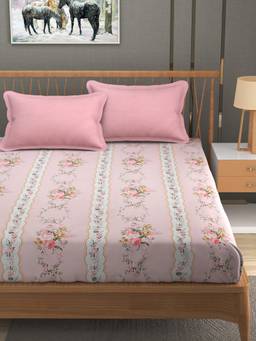 MORADO - Glace Cotton King Flat Bedsheet King Size-Pink