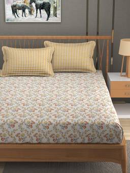 MORADO - Glace Cotton King Flat Bedsheet King Size-Cream