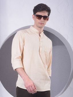 CRIMSOUNE CLUB - Cream Linen Short Kurta